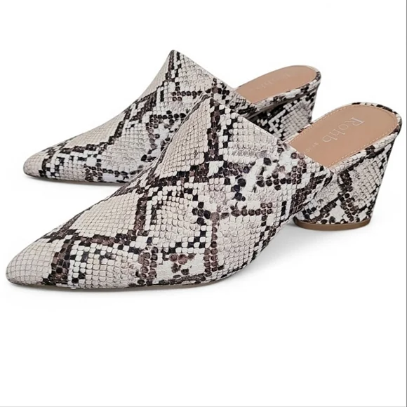 ROHB Willow Cream and Black Mules with Wedge Heel - Picture 4 of 12